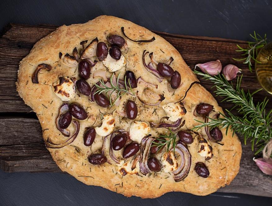 Focaccia mit Oliven 