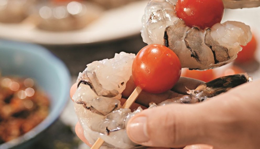 Scampi-Spieße mit Pesto Scampi-Spieße mit Pesto