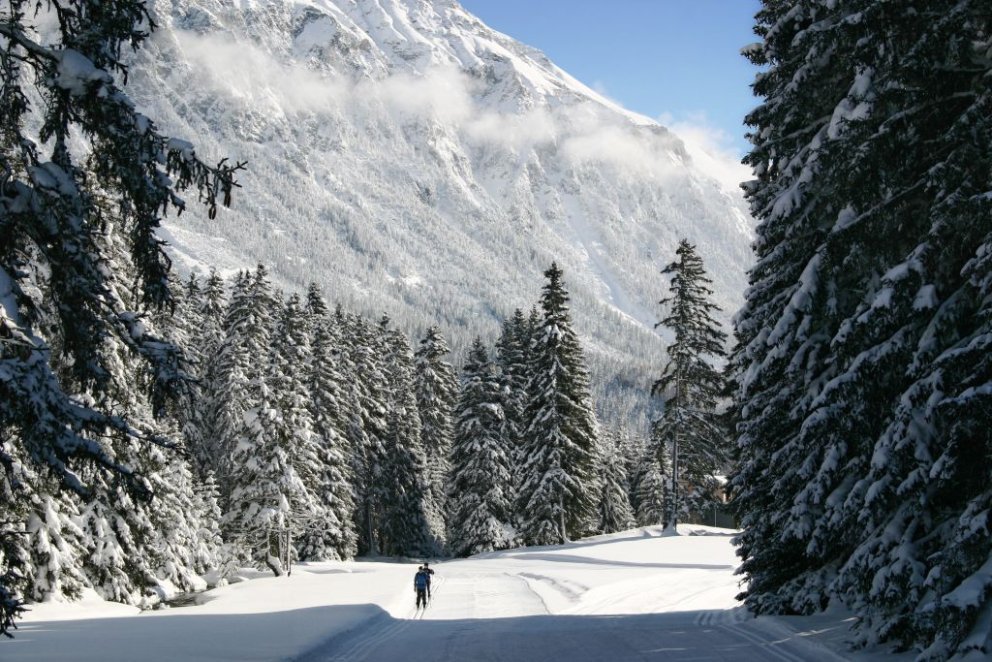 Langlaufen in unberührter Natur Langlaufen in unberührter Natur