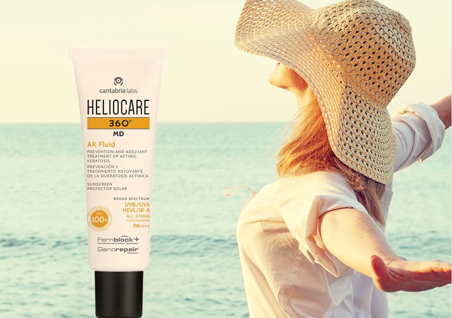 Mit Heliocare 360° AK Fluid wurde eine spezielle Sonnencreme entwickelt, welche mit einem Lichtschutzfaktor von 138 nicht nur einen sehr hohen Sonnenschutz bietet, sondern mit Reparatur-Enzymen potentielle Erbgutschäden in der Hautzelle repariert Mit Heliocare 360° AK Fluid wurde eine spezielle Sonnencreme entwickelt, welche mit einem Lichtschutzfaktor von 138 nicht nur einen sehr hohen Sonnenschutz bietet, sondern mit Reparatur-Enzymen potentielle Erbgutschäden in der Hautzelle repariert