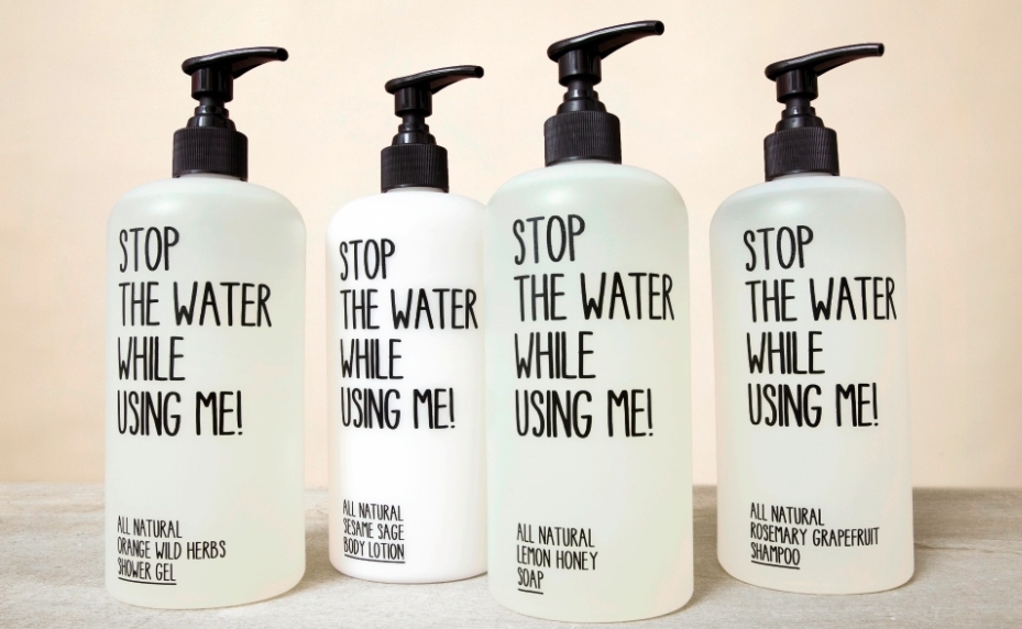 Stop thje water while using me Stop thje water while using me