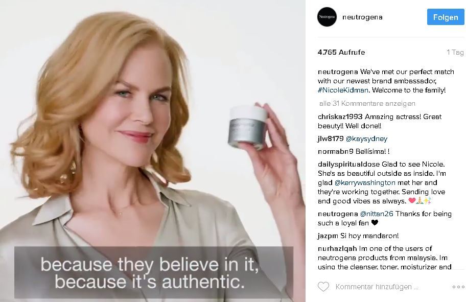 Nicole Kidman für Neutrogena Nicole Kidman für Neutrogena