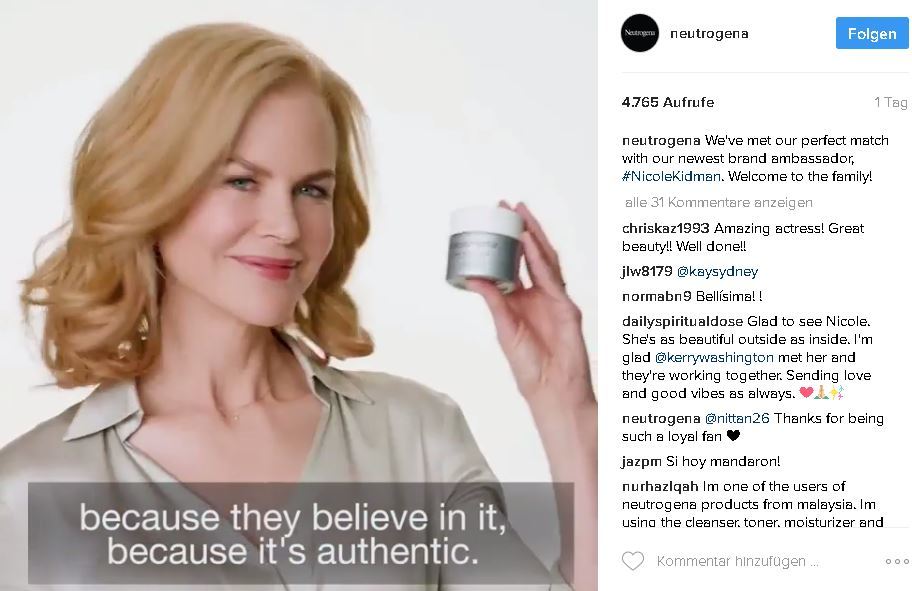 Nicole Kidman für Neutrogena