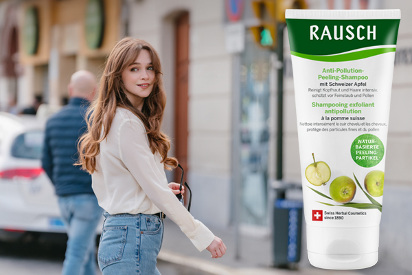 Anti-Pollution-Peeling-Shampoo mit Schweizer Apfel hilft gegen Umweltschäden